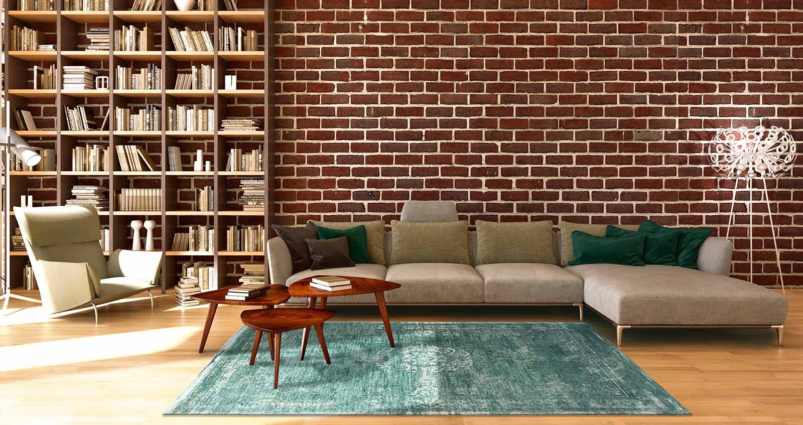tappeti Louis De Poortere LX8258 Fading World Medaillon Jade interior