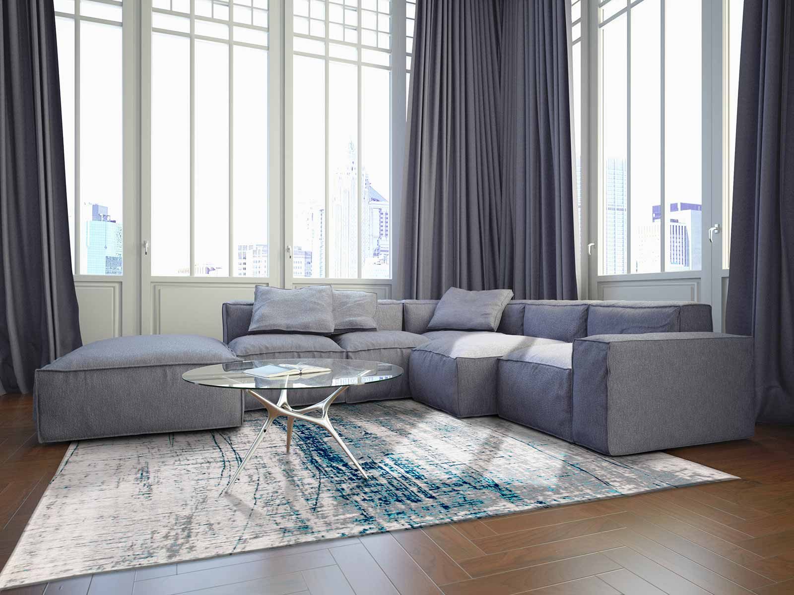 tappeti Louis De Poortere LX8421 Mad Men Griff Bronx Azurite interior