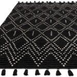 Asiatic Nepal black cream diamond rug 1