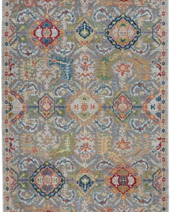 Nourison tappeto Ankara Global ANR12 GRYMT GREY MULTI 5x8 099446498205 flat C