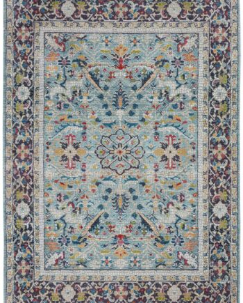 Nourison tappeto Ankara Global ANR14 TEAL MULTI 5x8 099446498441 flat C