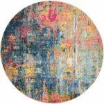 Nourison tappeto Celestial CES09 BLYEL BLUE YELLOW 5XRND 099446482730