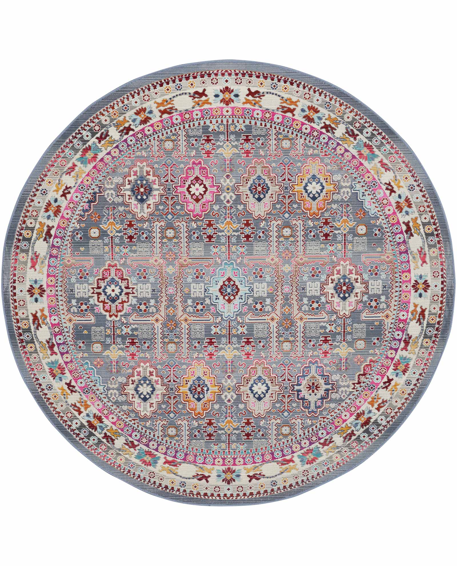 Nourison tappeto Vintage Kashan VKA05 GYMTC GREY MULTICOLOR 6xRND 099446811844