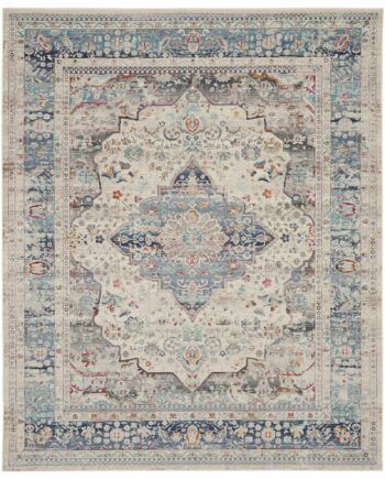 Nourison tappeto Vintage Kashan VKA07 IVBLU IVORY BLUE 8x10 099446812117